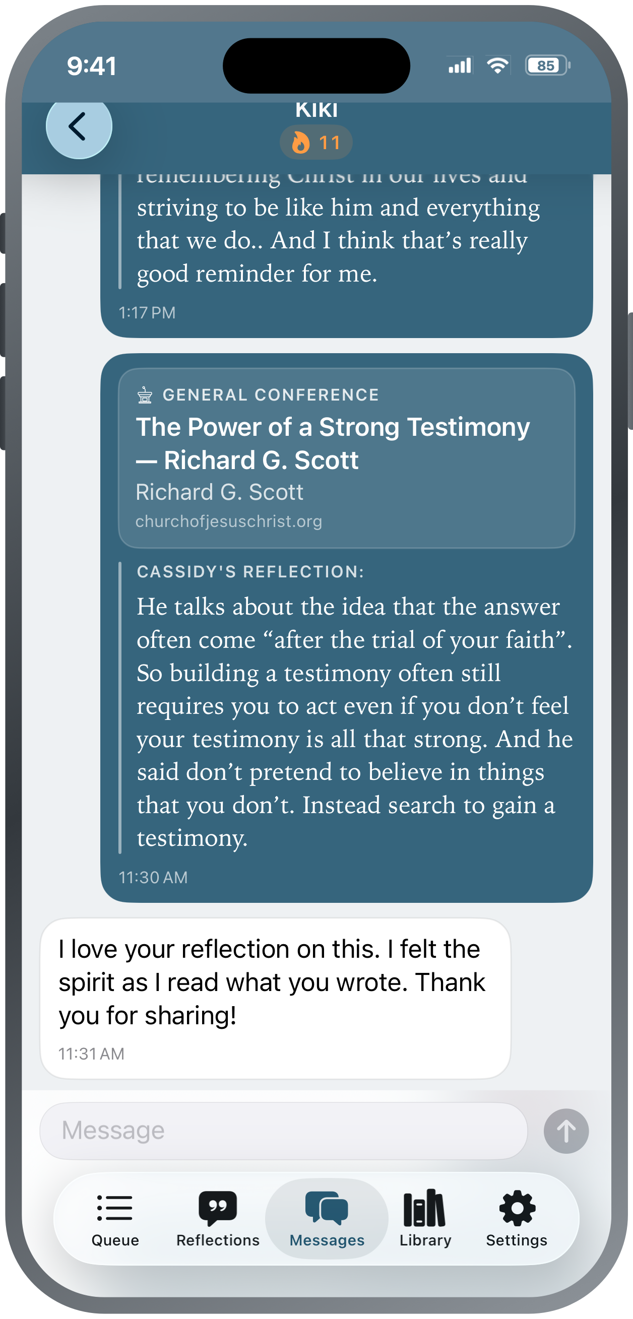 Liah — sharing a talk and a reflection